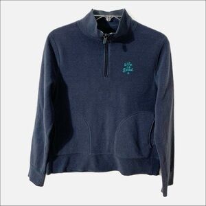 Life Is Good 1/4 Zip Lightweight Fleece Pullover Jacket Slit Pockets Mock Neck